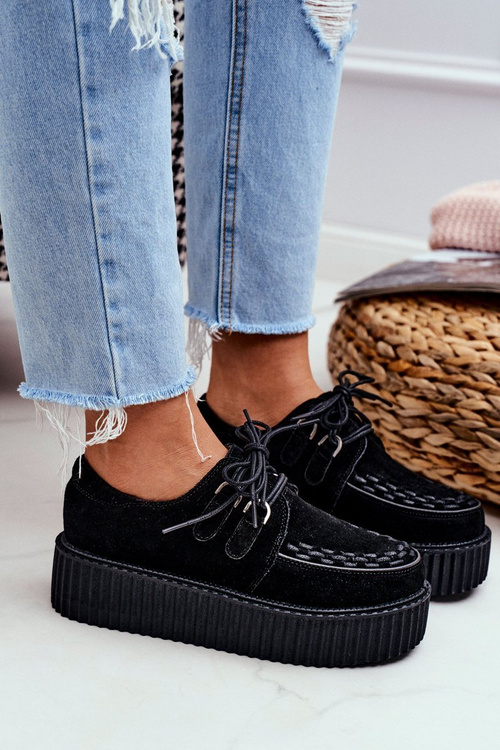 Čierne semišové popínače na platforme Gocain