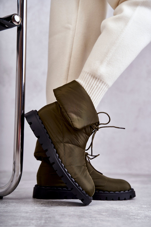 Dámské zateplené kozačky Zelené Emelie