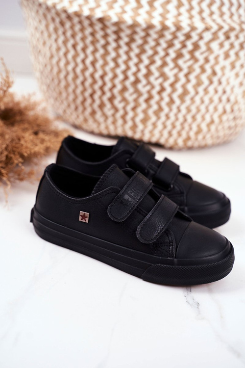 Detské tenisky s veľkou hviezdou s čiernym suchým zipsom GG374009