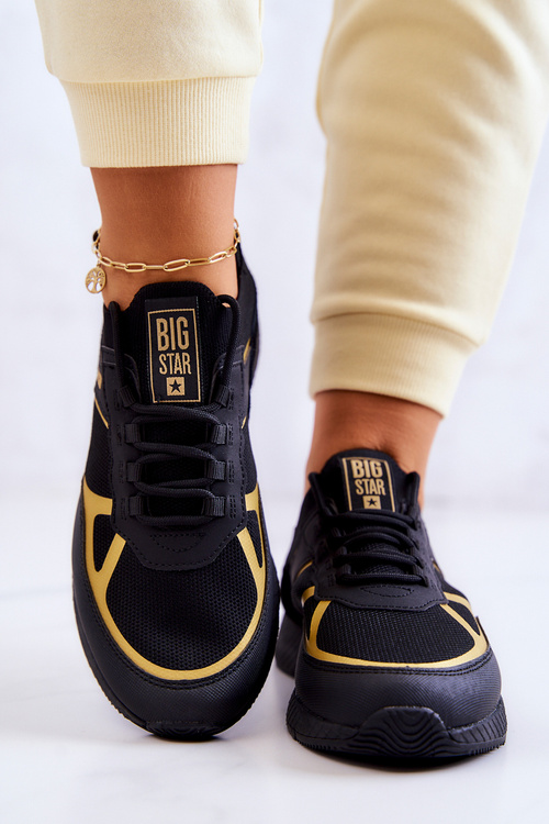 Dámske tenisky Veľká hviezda JJ274A195 Čierna a zlatá