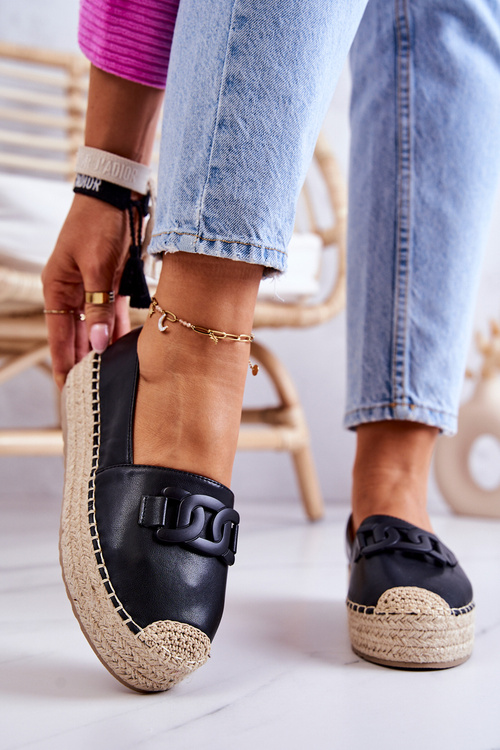 Klasické Espadrilky Na Platformě Černe Julianne