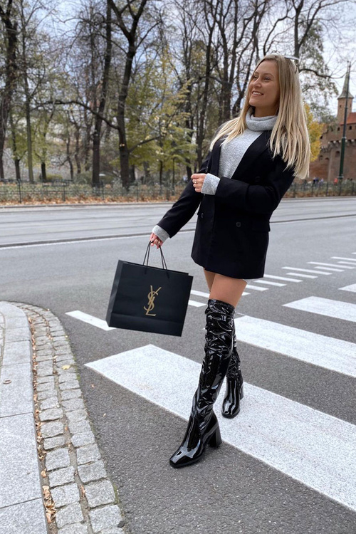 Black Macey latex topánky