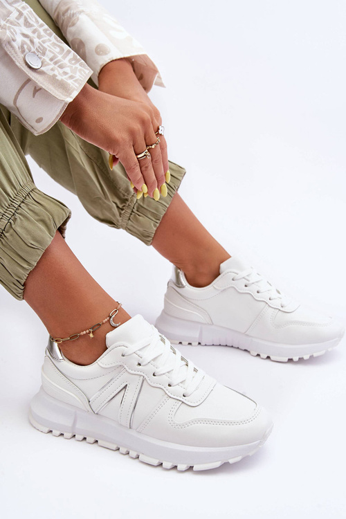 Dámska kožená topánka z bieleho kabama