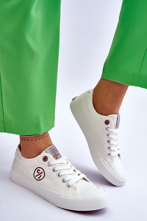 Dámské Cross Jeans Fabric Sneakers LL2R4043 Bílé