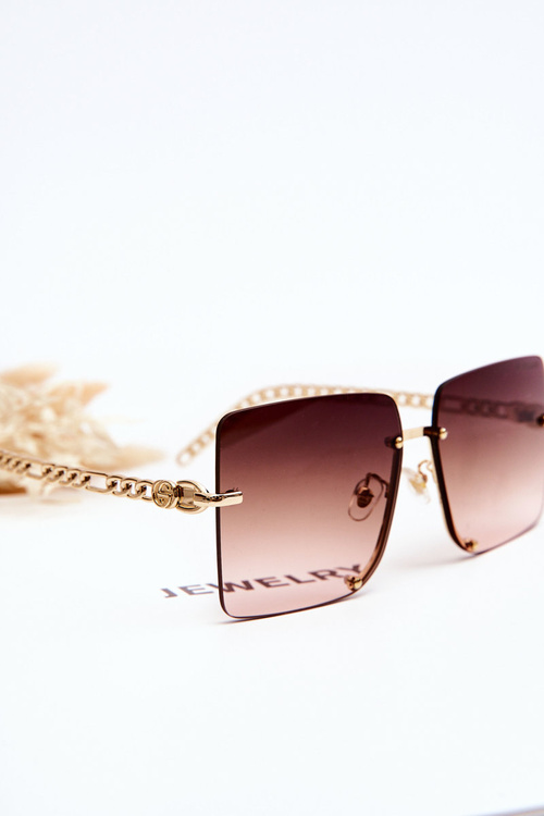 Štvorcové slnečné okuliare Prius V508 zlato-hnedé