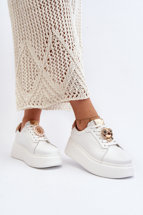 Dámské kožené tenisky CheBello 4411 bílé