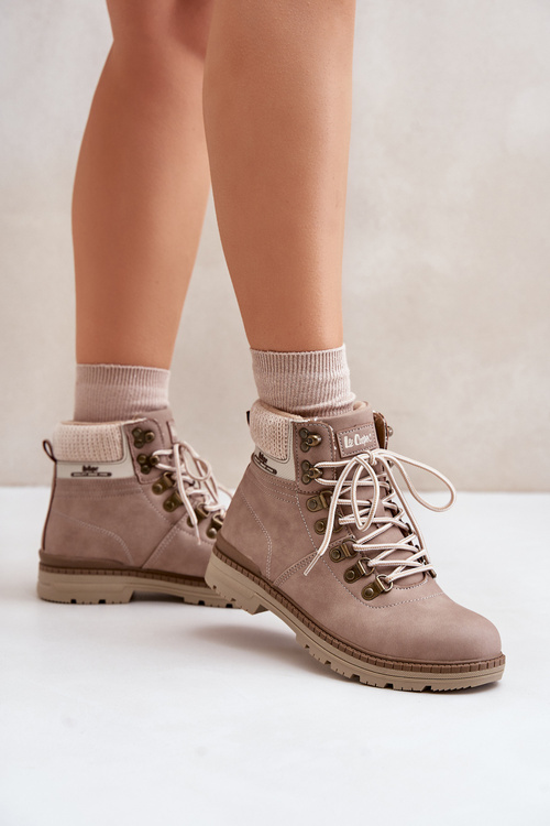 Zateplené dámské boty tmavě béžové Lee Cooper LCJ-24-03-3042
