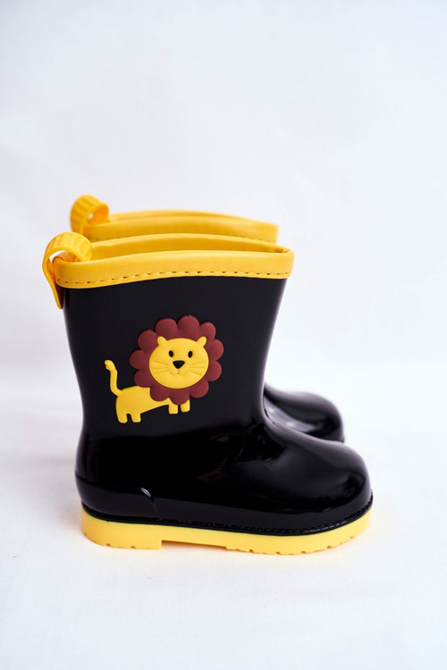 Detský gumový galoshes čierny lev