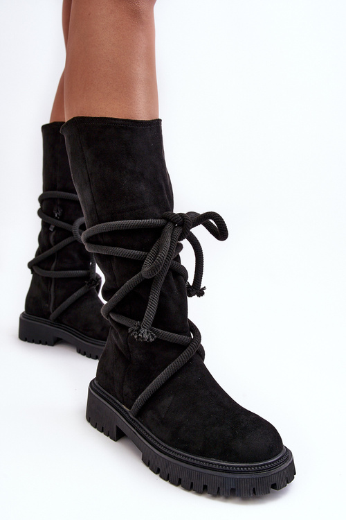 Dámske semišové topánky s čiernou väzbou