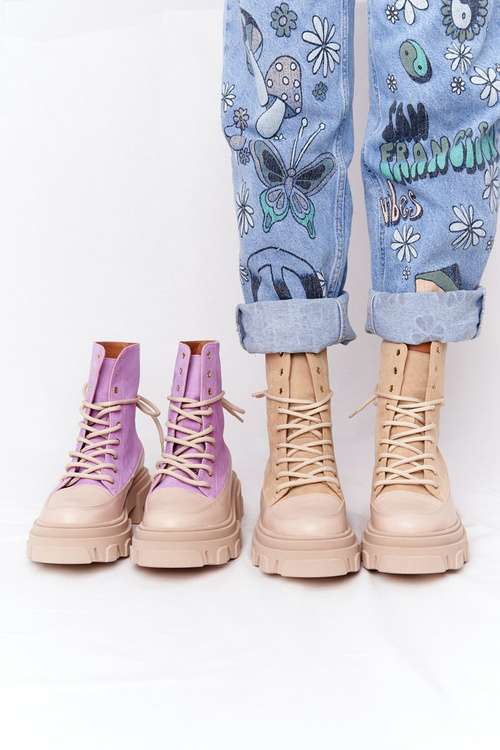 Semišové Boty Lewski Shoes 3007-0 Fialové