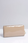 Duży Damski Beżowy Lakierowany Portfel Nobo
