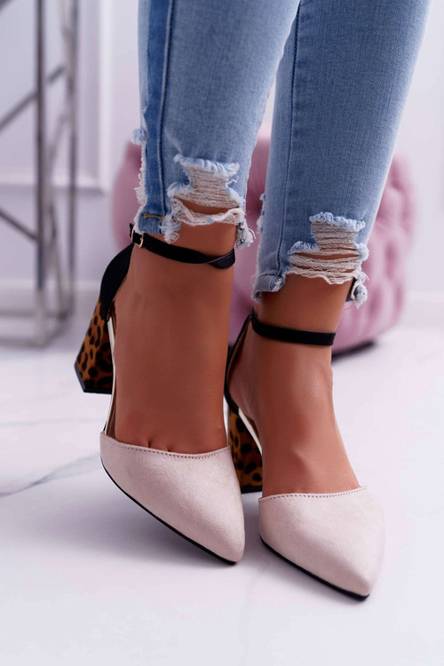 Dámske čerpadlá na leopardovej tlači Ferri Beige