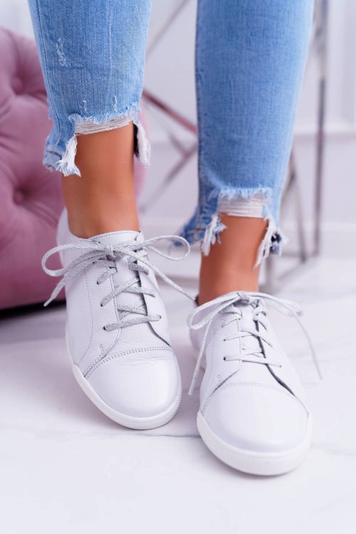 Topánky dámske tenisky Maciejka kožené biele 4049a