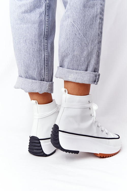 Dámské Kožené Tenisky Na Platformě Bílé Coachella