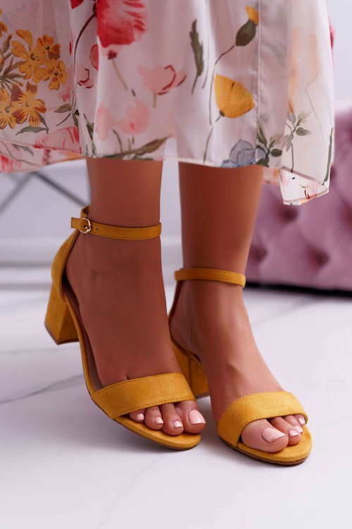 Dámske sandále na stĺpik žltej Zephira