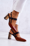 Módne kožené čerpadlá Maciejka 05498-29 Brown-Black