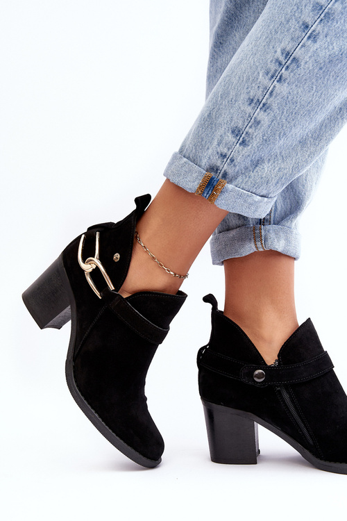 Dámske semišové podpätky Maciejka 06247-01 Čierna