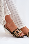 Plné Dámské Pantofle S Ozdobnou Přezkou Leopard Clariola