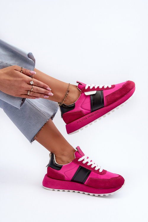 Dámské tenisky na platformě Big Star NN274500 Memory Foam System Fuksja
