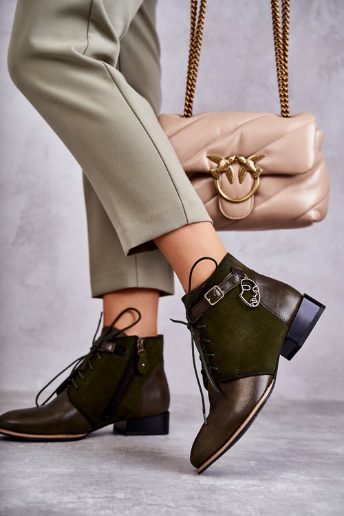 Dámské kožené kozačky Maciejka 5743A-09 Zelene