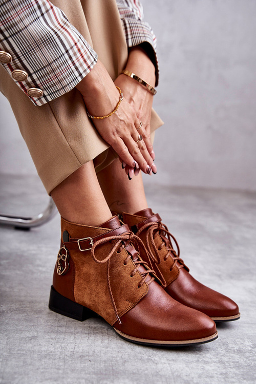 Dámské kožené kozačky Maciejka 5743A-29 Hněde