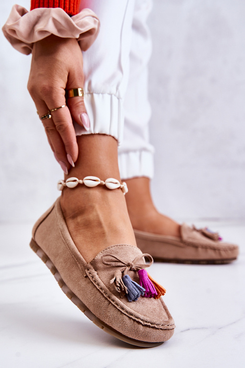 Dámské semišové mokasíny tmavě béžová Wilessa