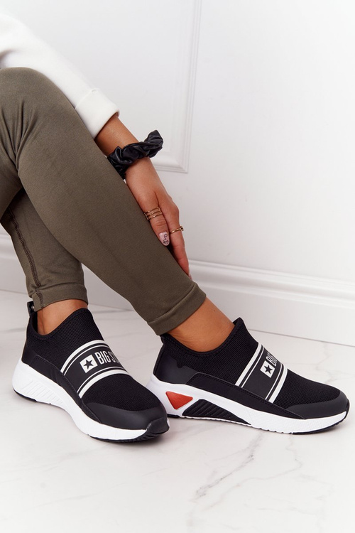 Športové topánky Slip-On Memory pena veľká hviezda HH274536 čierna