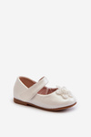 Detské balerínky so suchým zipsom s ozdobou Biele Serinde