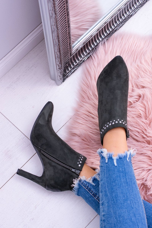 Dámské olivově zelené kotníkové boty Nýty Bemi