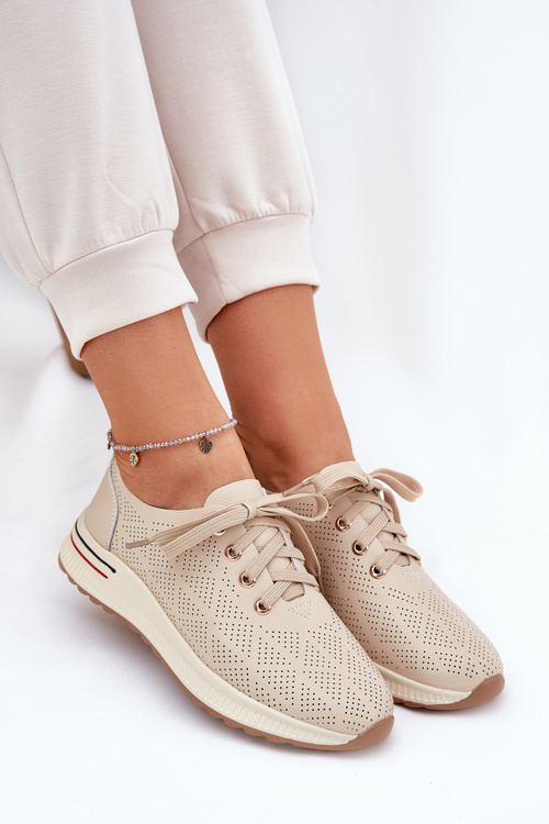 Dámské Kožené Lehká Polobotky Artiker 54C1759 Béžové