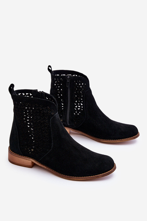 Semišové topánky Nicole 2791/028 čierna