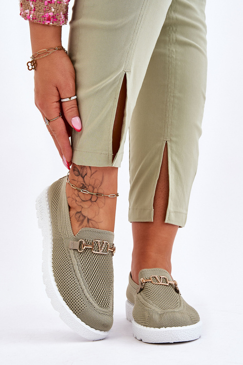 Dámské nazouvací tenisky se zdobením Zelené Alena