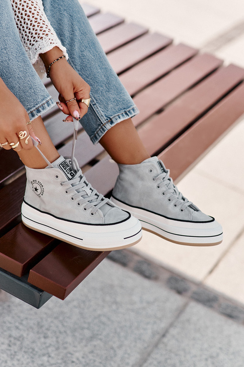 Zateplené Dámske Tenisky Na Platforme Eko Koža Big Star OO274069 Modré