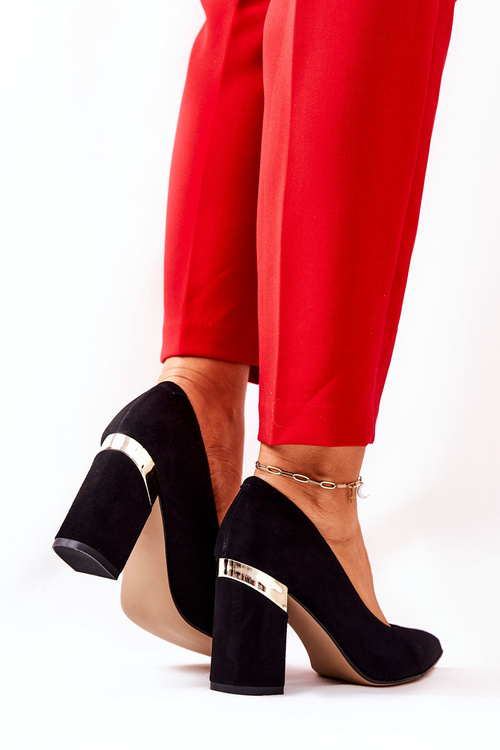 Semišové lodičky Lewski 3117 Černé