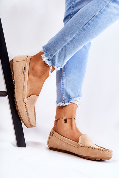 Ženské semišové mokasíny béžové millare