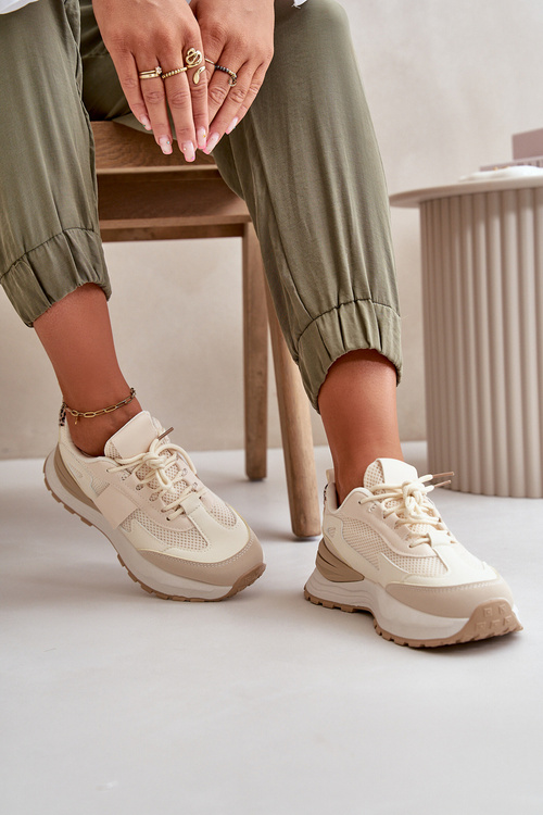 Dámské Tenisky Na Platformě Béžové Nevelaine