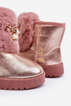 Detské snehové topánky izolované kožušinovou ružovou hasiba
