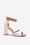 Lakýrované sandály na podpatku bílé Adrianu