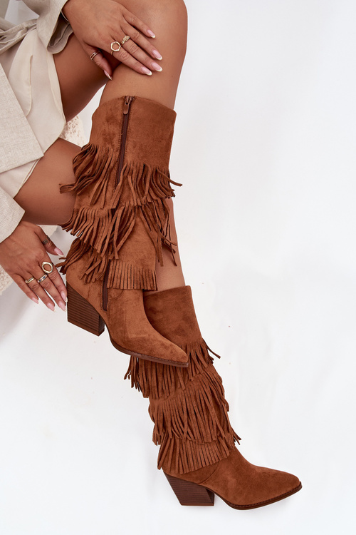 Zateplené Kobyly Dívčí Kobyly S Fringingem Camel Brivina