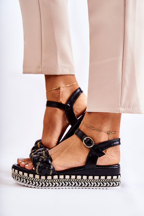 Dámske čierne čierne sandále Chaves