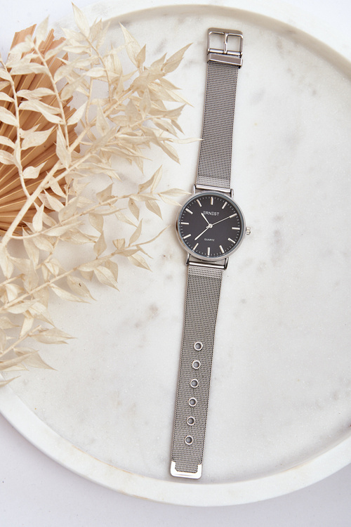 Hodinky Na Náramku Mesh ERNEST Stříbrné