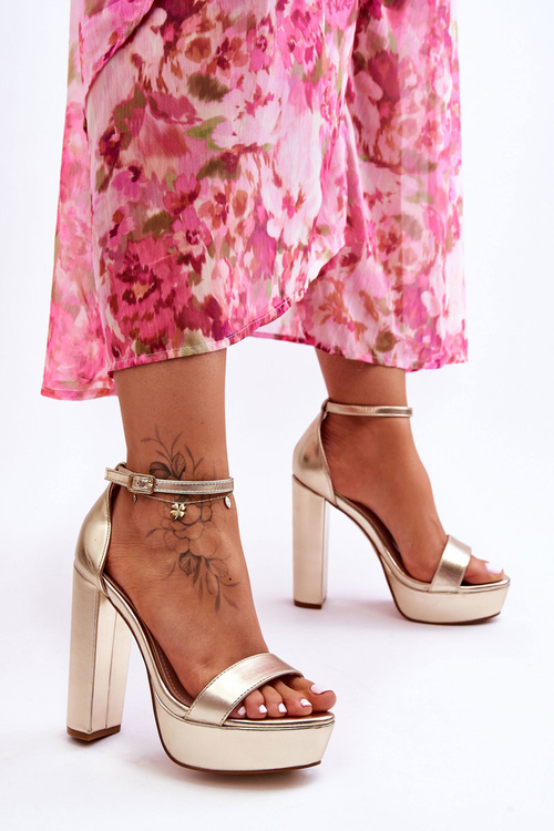 Kožené Sandály Na Vysokém podpatku A Platformě Golden Sky Dream