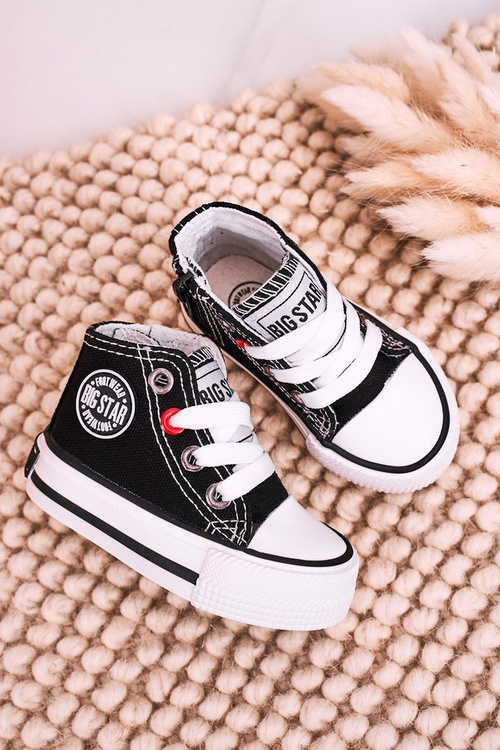 Detské vysoké tenisky s veľkou hviezdou HH374188 Black Slider