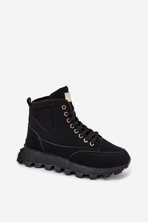 Zateplené dámské kozačky na platformě černé Marivira