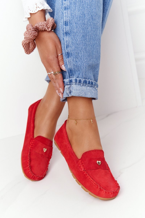 Ženské semišové Moccasins S. Barski Red