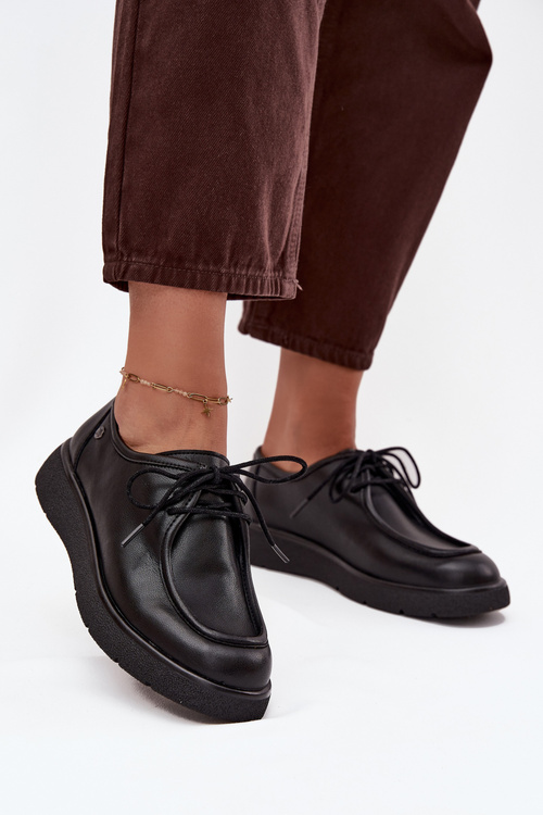 Kožené dámske poltopánky Maciejka K7189-01 Čierne