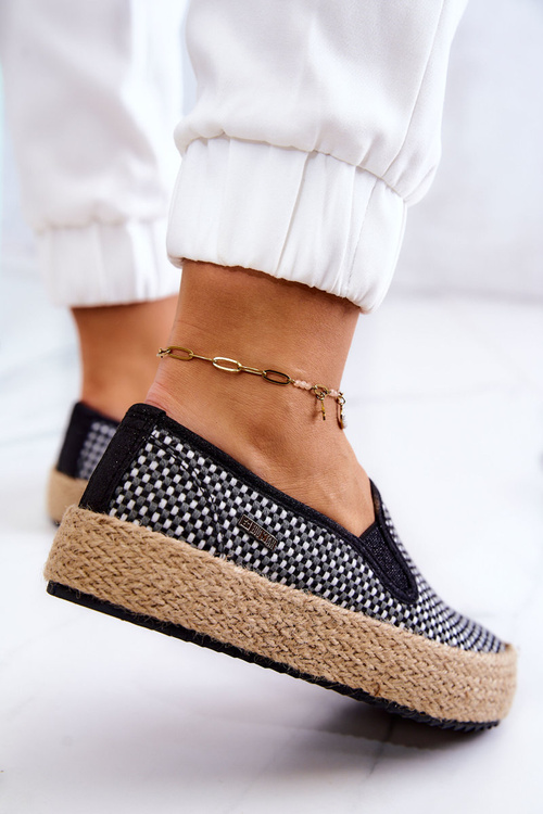 Dámské pletené tenisky Slip On Big Star JJ274395 Černá