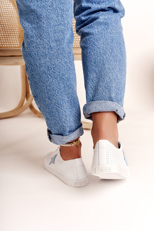 Dámské Kožené Tenisky S Hvězdou BIG STAR DD274692 Bílo-Modré