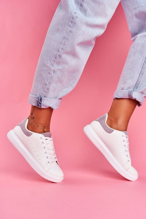 Dámske športové biele topánky so šedou Milly