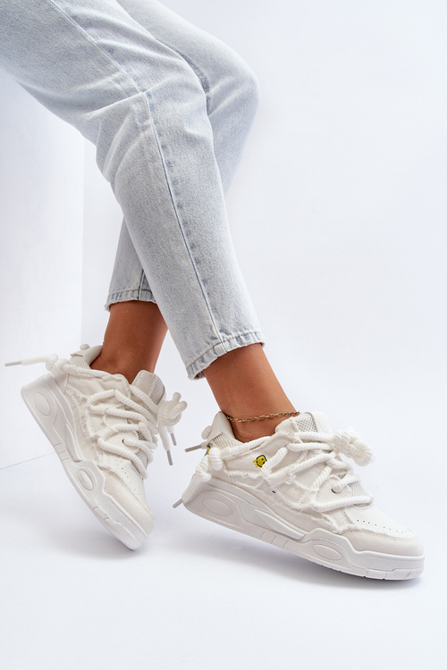 Dámské tenisky s hrubým šněrováním bílé Miatora